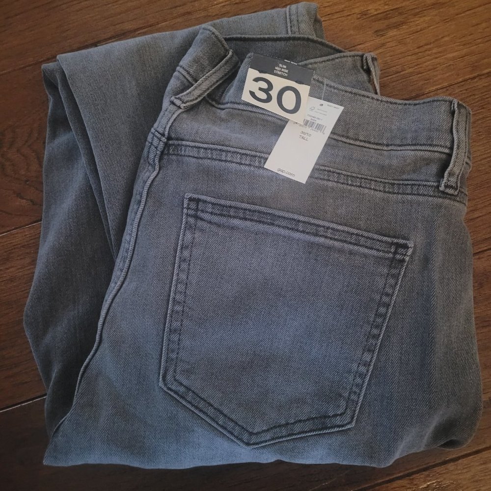 Brand New Gap Mid Rise Vintage Gray Jeans Size 10 Tall